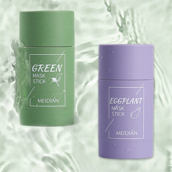 Portable Solid Cleansing Mask Stick in Green Tea/Eggplant Extract 40G