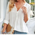 Women Cotton Linen Shirt Ladies Casual Lapel Shirts Female Elegant Tops Women Buttons Shirts