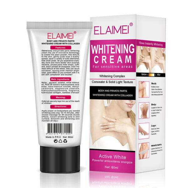 Body Whitening Cream For Sensitive Areas<br>Dark Spot Brightening Underarm And Elbow 60ML