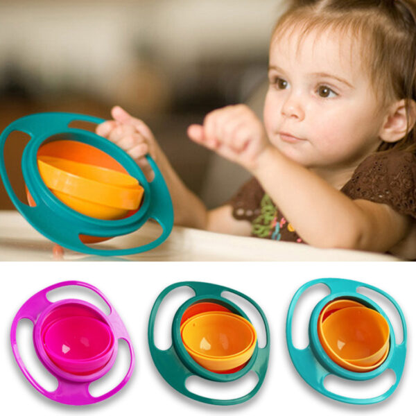 360 Degrees Rotating Gyro Baby Bowl – Spill-Free