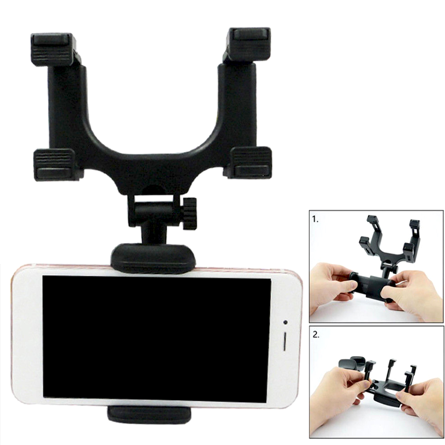 Car Mirror Phone Holder Adjustable Swivel Phone Holder
