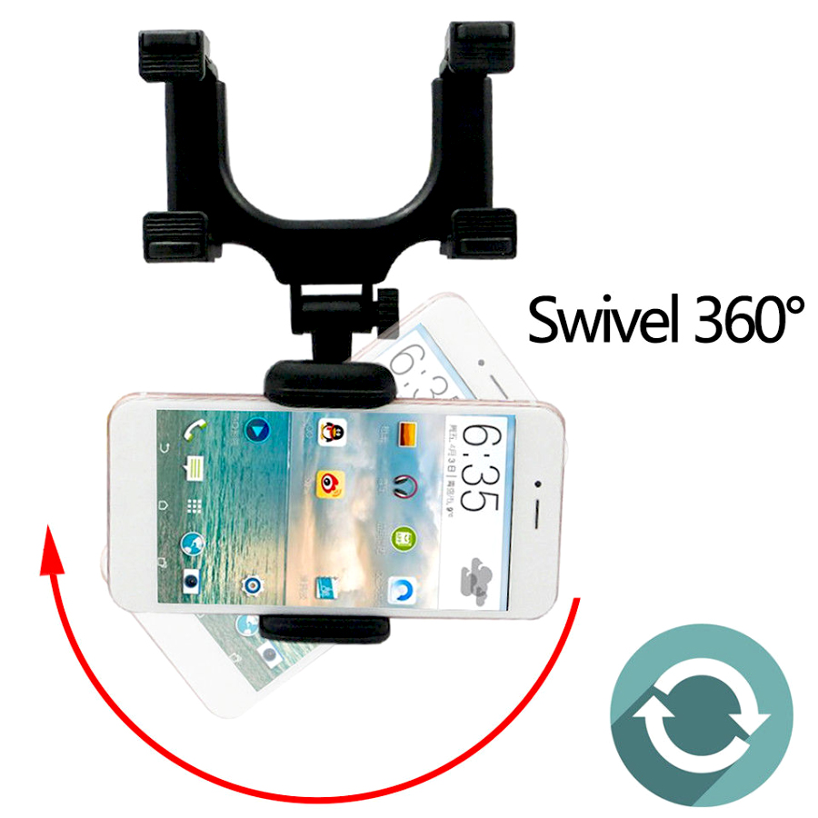 Car Mirror Phone Holder Adjustable Swivel Phone Holder
