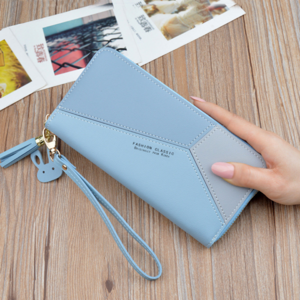 Contrast panel zip fringe phone case 12137