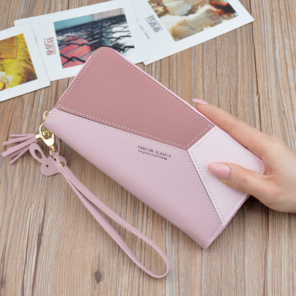 Contrast panel zip fringe phone case 12137