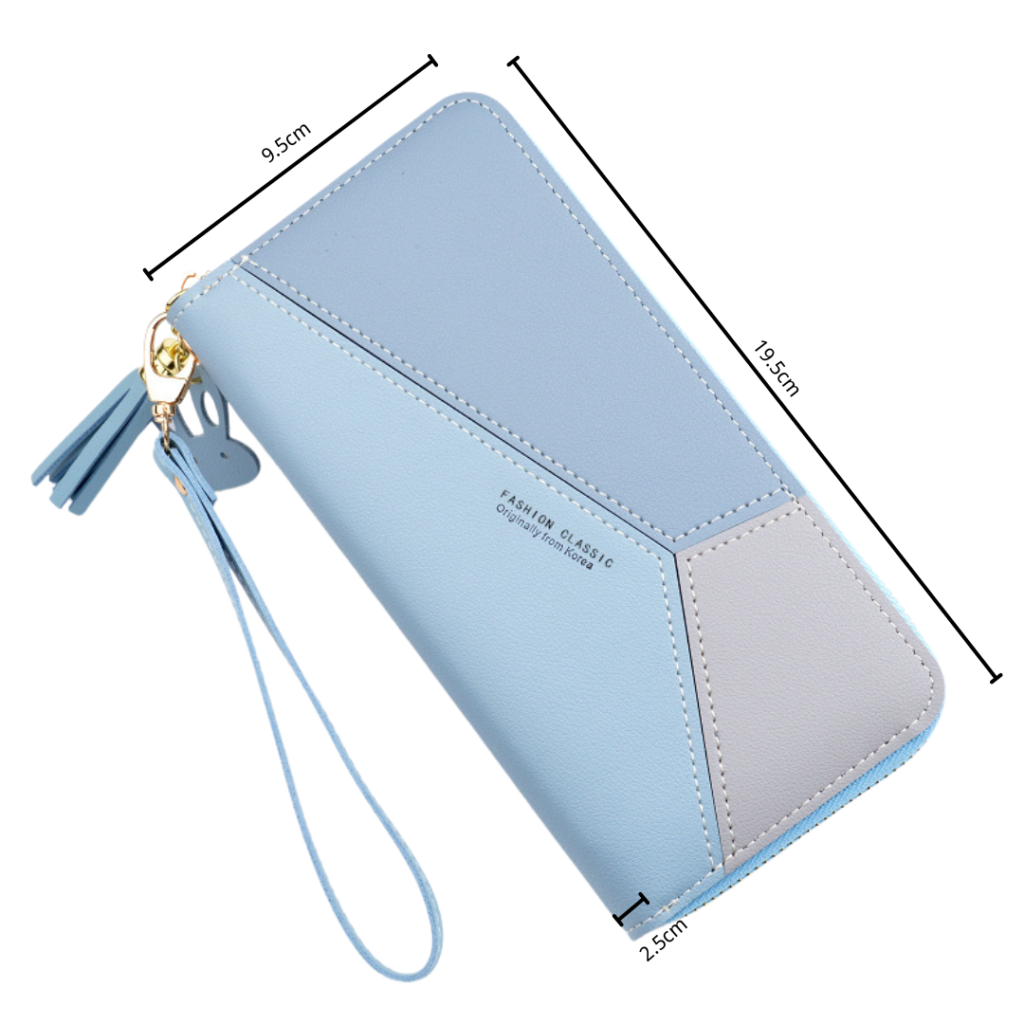 Contrast panel zip fringe phone case 12137