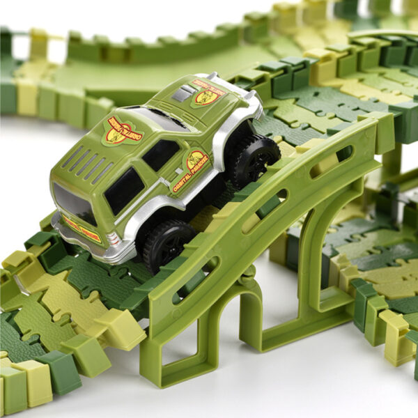 240 PCS Dinosaur Rail Car Park
