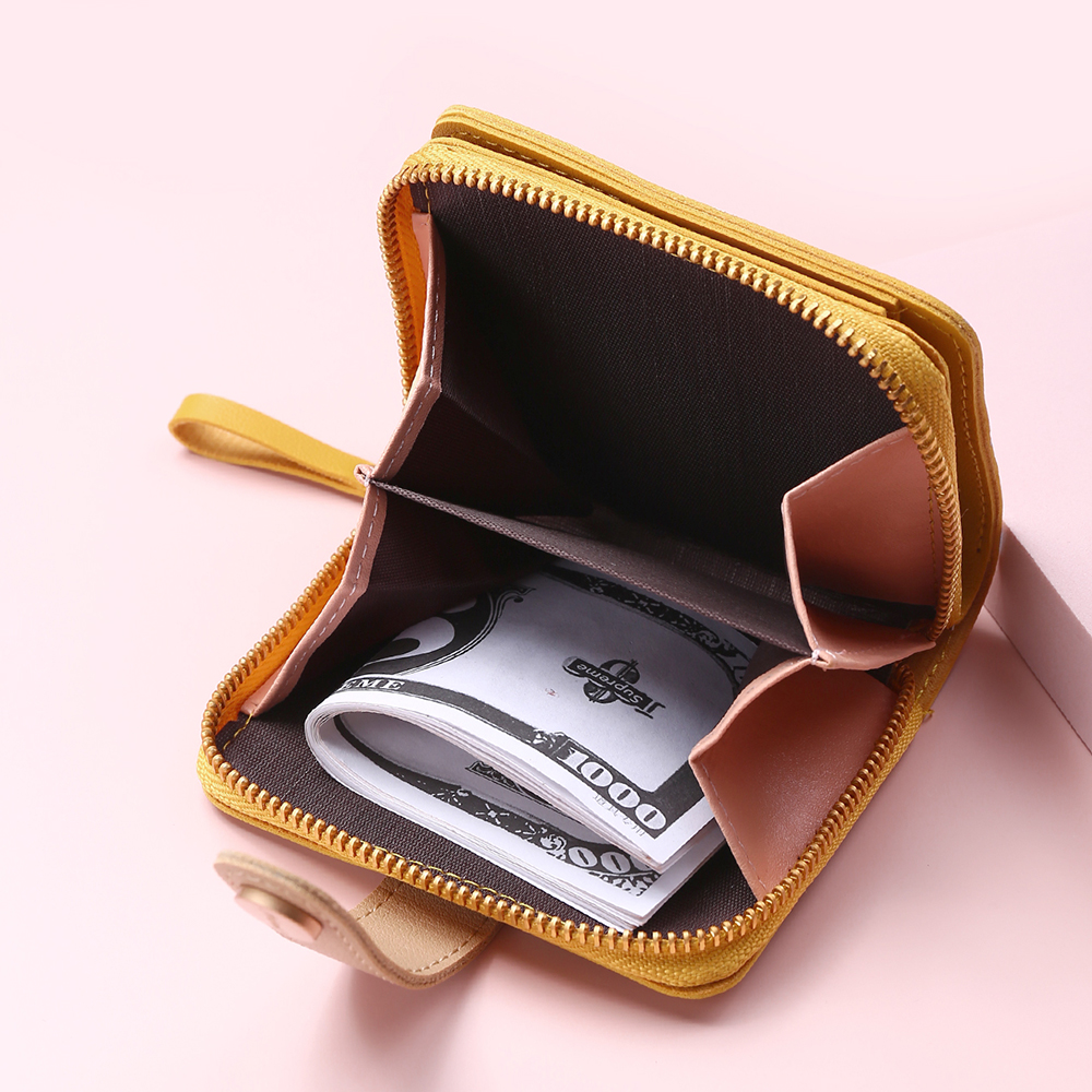 Drawstring Short Coin Purse Card Holder