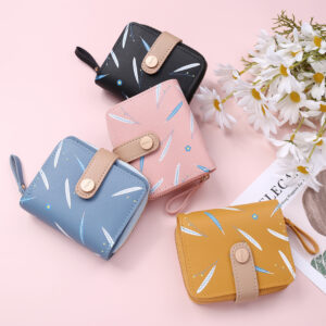Drawstring Short Coin Purse Card Holder