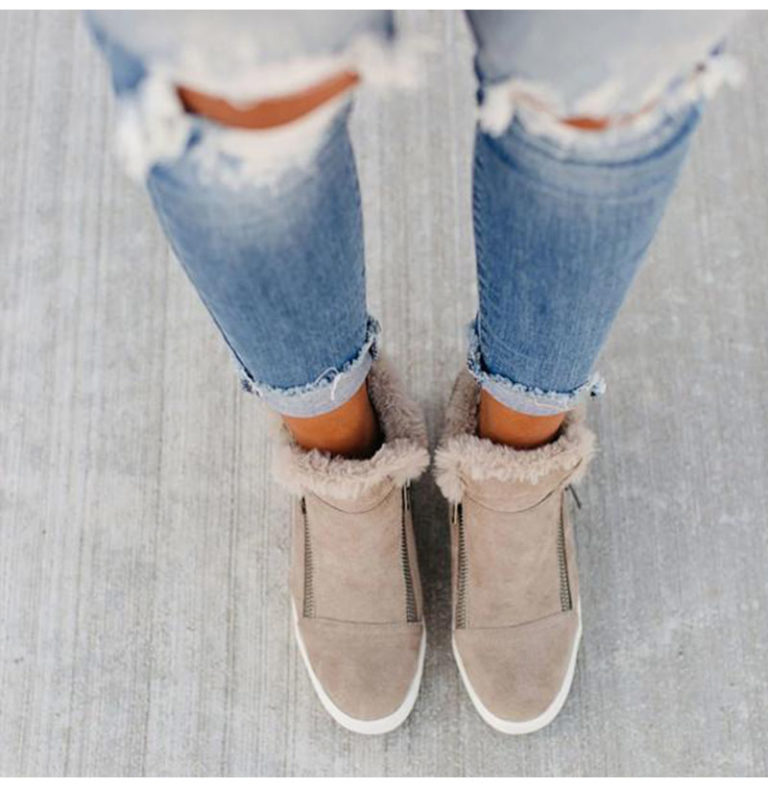 Zipper Wedge Ankle Booties 30444