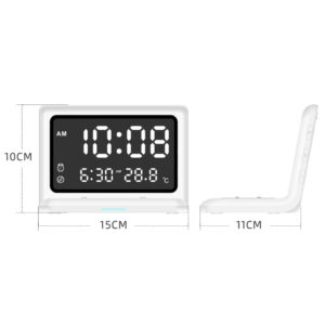 Digital Alarm Clock With 15W Fast Charging Phone Wireless Charger