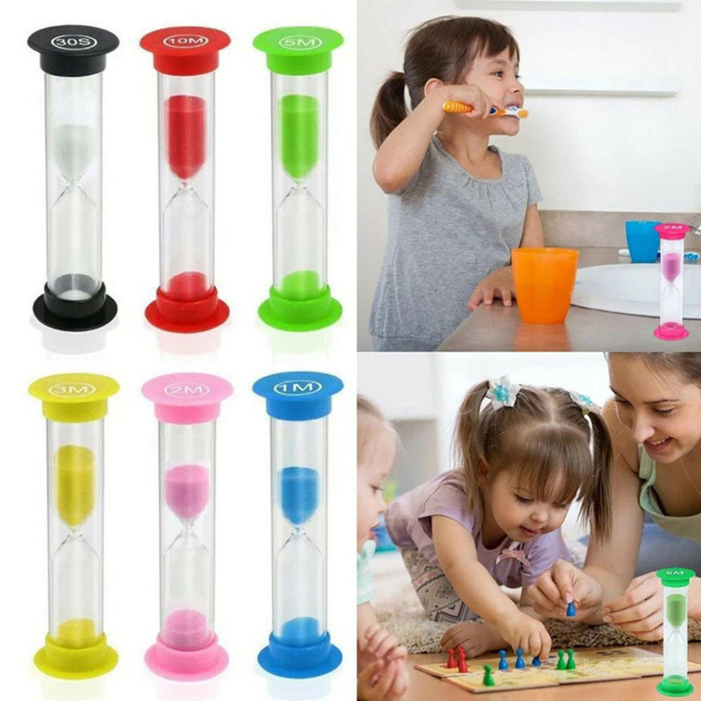 ערכת טיימר שעון חול סט 6 יחידות של 30 שניות, דקה 2, דקות 3, דקות, 5 דקות, 10 דקות. שעוני חול צבעוניים שיגרמו לקטנטנים לבצע פעילויות בצורה חווייתית, מהנה, מאתגרת ומלמדת.
