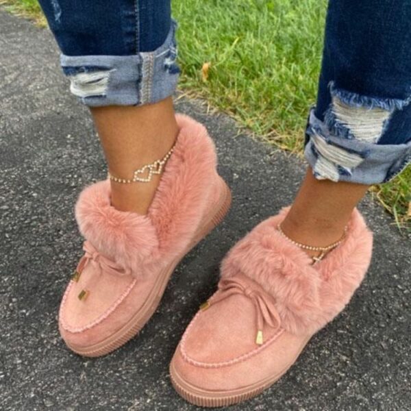 Bowknot Plush Warm Snow Boots Platform Boots