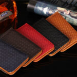 Women PU Leather Wallet Long Card Holder Button Click Wallet