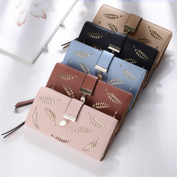 Lady's Wallet Casual Bifold Long Leather Wallet Clutch Card Holder