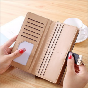 Lady's Wallet Casual Bifold Long Leather Wallet Clutch Card Holder
