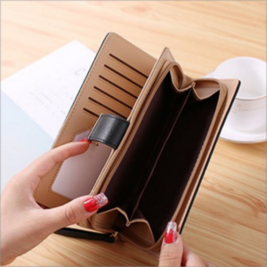 Lady's Wallet Casual Bifold Long Leather Wallet Clutch Card Holder