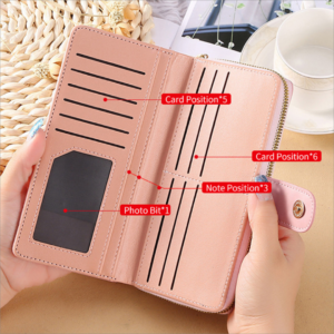 Women's Large Capacity Zipper Long Wallet Elegant And Durable leather Women's Wallet