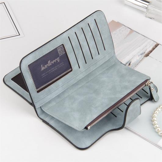 Scrub Leather Women's Wallet - Bifold Fashion Clutch Elegance And Functionality