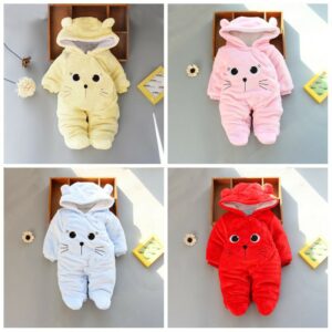 Newborn Baby Cartoon Jumpsuit Winter Wearing