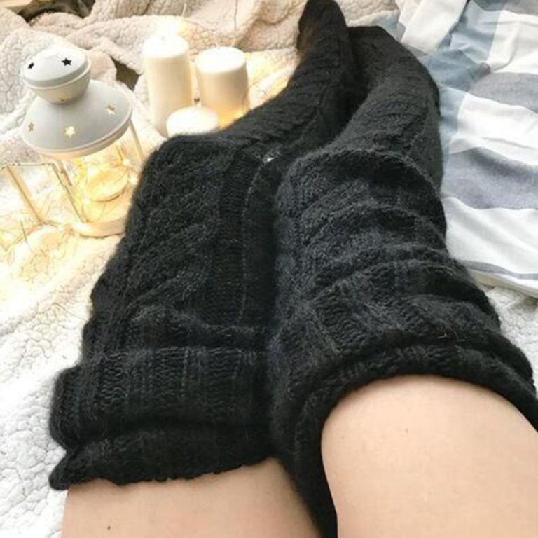 Cozy BUNDLE Perfect for Coldness Thigh-High Stockings, Fluffy Soft Slip-Ons Favorite Winter Deal