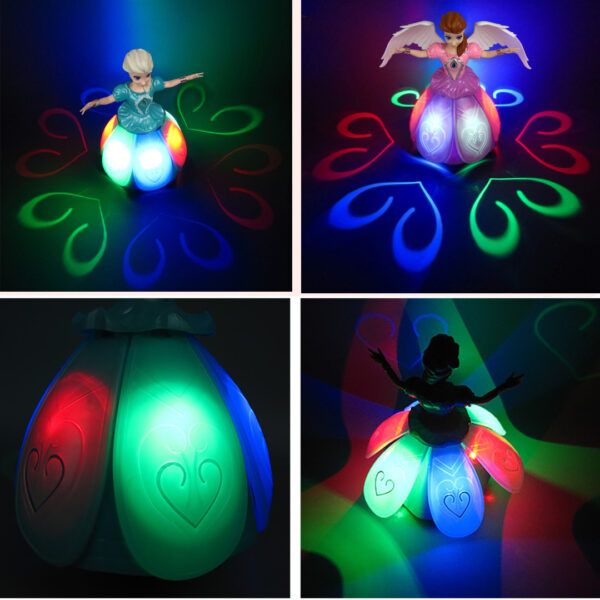 Electric Dancing Princess Doll With Wings And Fairy Stick Light Music Rotate Dancing Toy