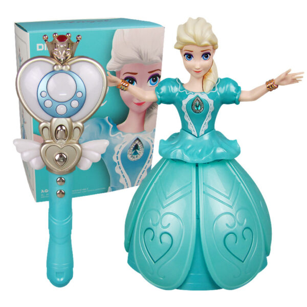 Electric Dancing Princess Doll With Wings And Fairy Stick Light Music Rotate Dancing Toy