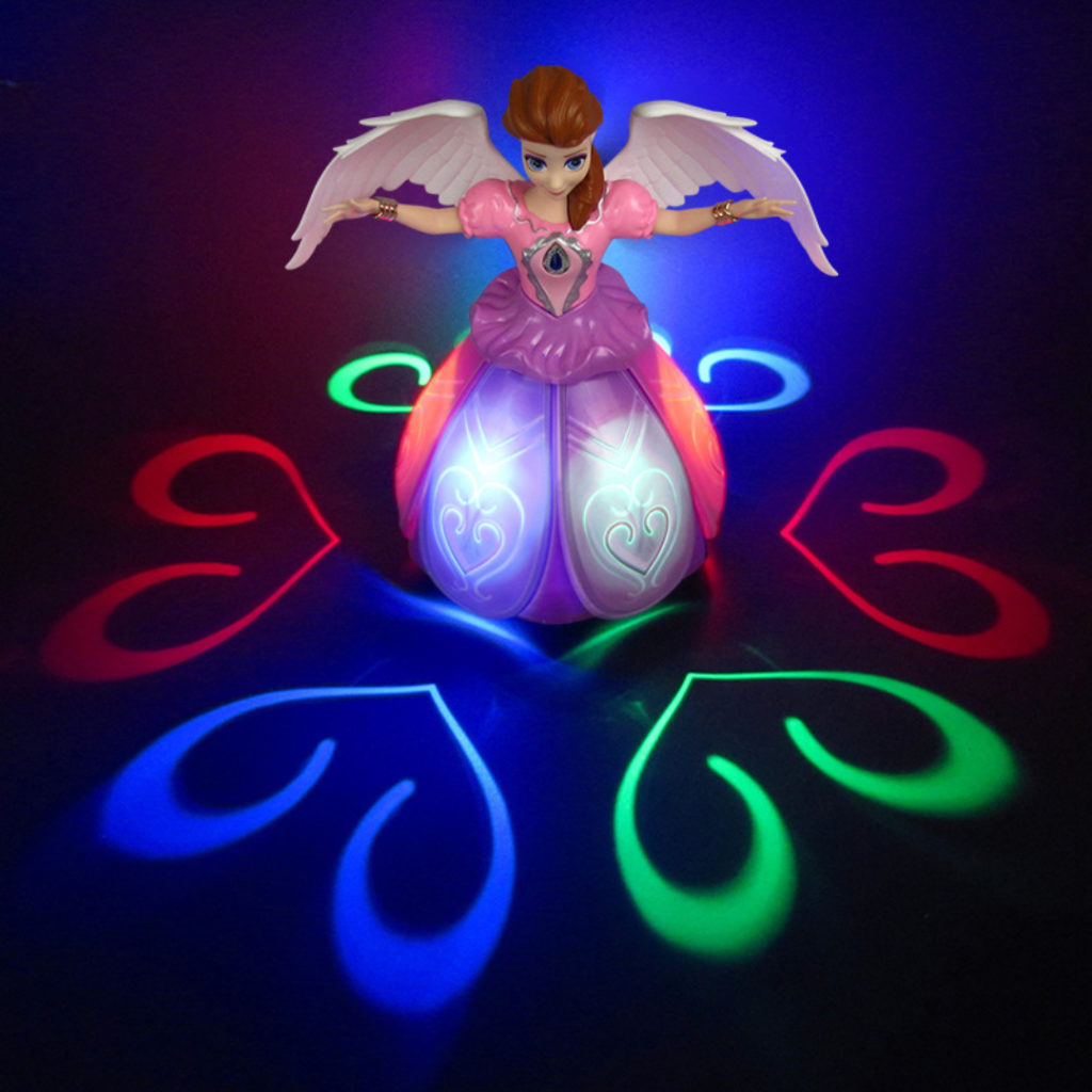 Electric Dancing Princess Doll With Wings And Fairy Stick Light Music Rotate Dancing Toy