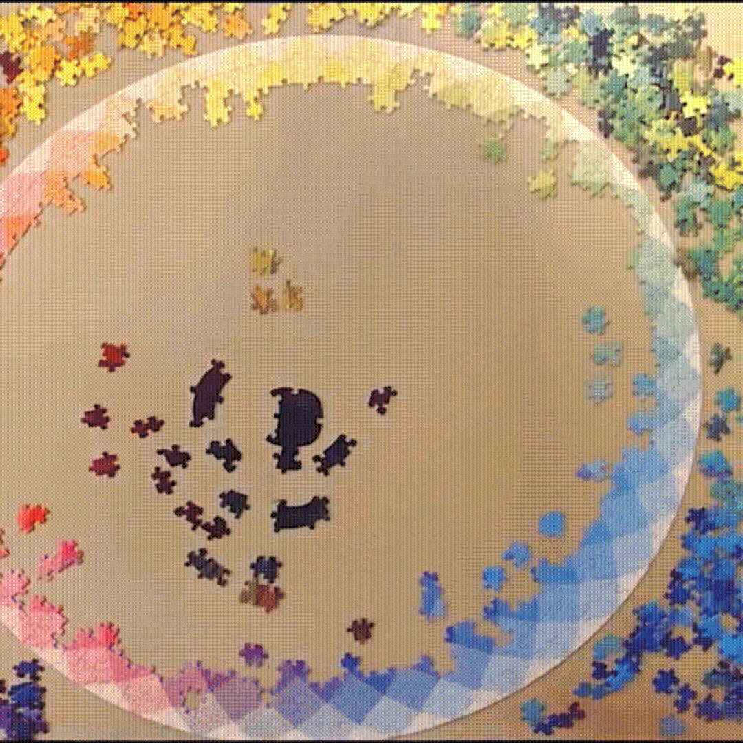 1000PCS Puzzles Color Rainbow Round Jigsaw Puzzle Challenge