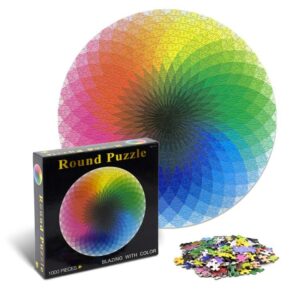 1000PCS Puzzles Color Rainbow Round Jigsaw Puzzle Challenge
