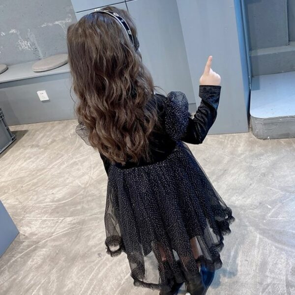 שמלת טול שרוולים ארוכים לילדים 70408