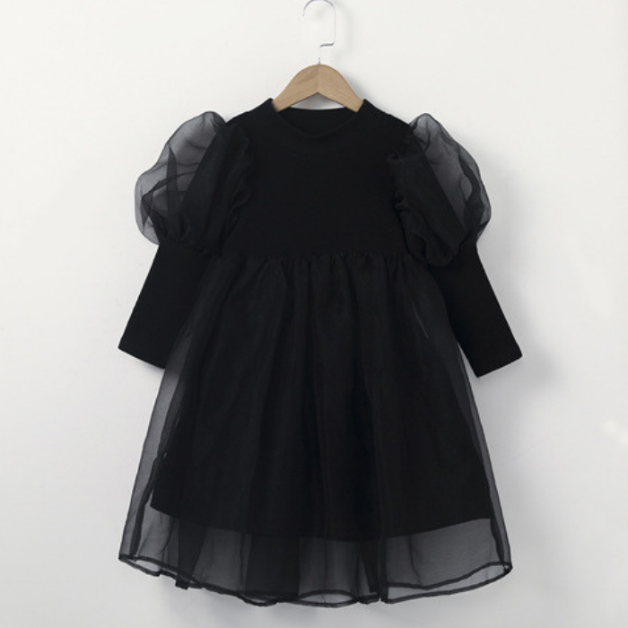 Puff Sleeve Tulle Dress 70407