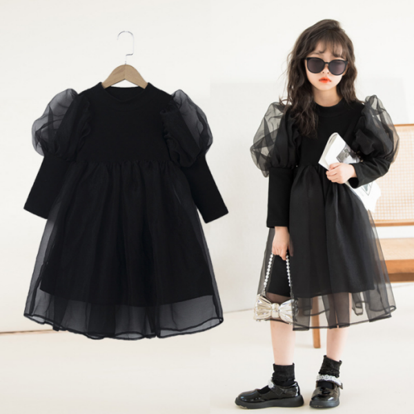 Puff Sleeve Tulle Dress 70407