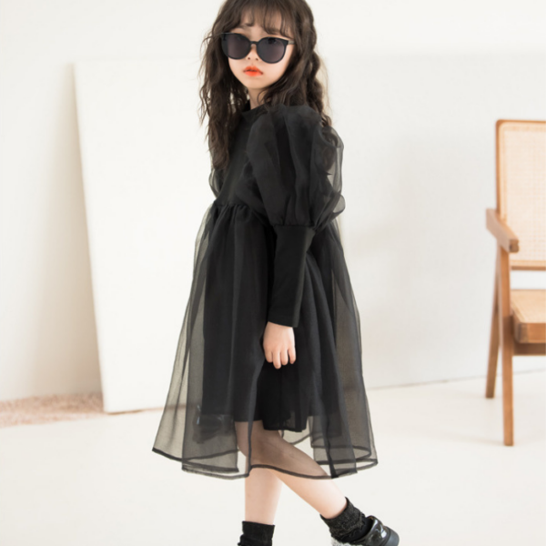 Puff Sleeve Tulle Dress 70407