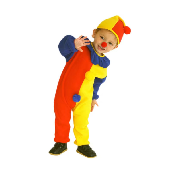 child's clown costume set cospaly clown jumpsuit with clown nose & hat for dress up parties Halloween 70400