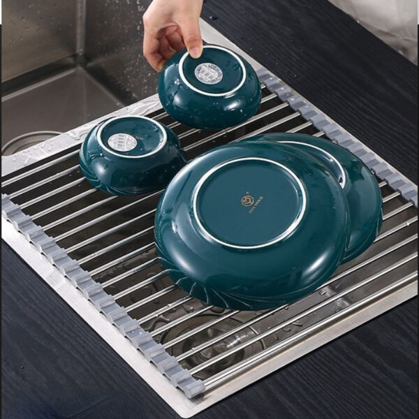 Foldable Stainless Steel Dish Drainer 30992 (8)
