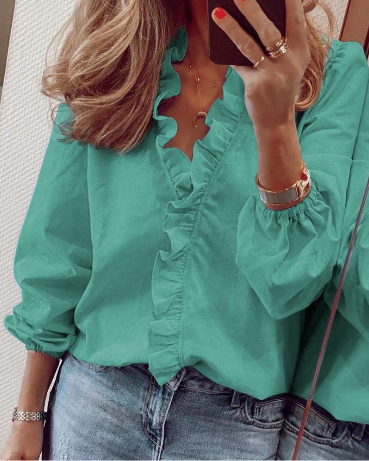 Ruffle Collar Top 30224