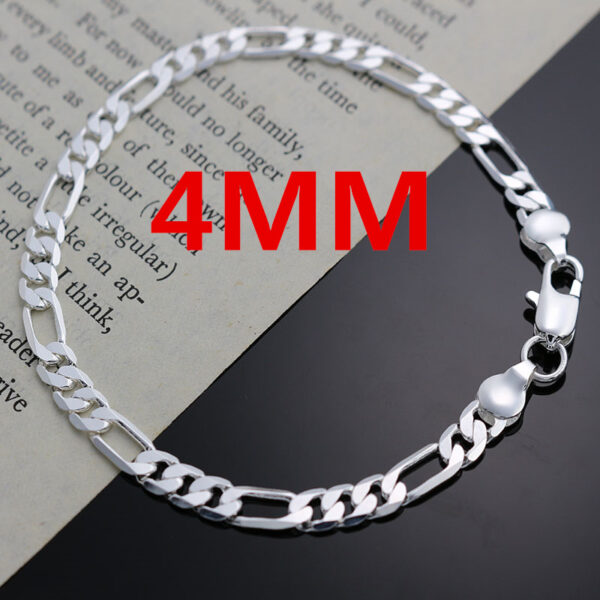 Silver Necklace and Bracelet Set for Men 33005