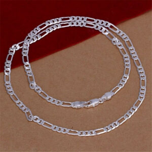 Silver Necklace and Bracelet Set for Men 33005