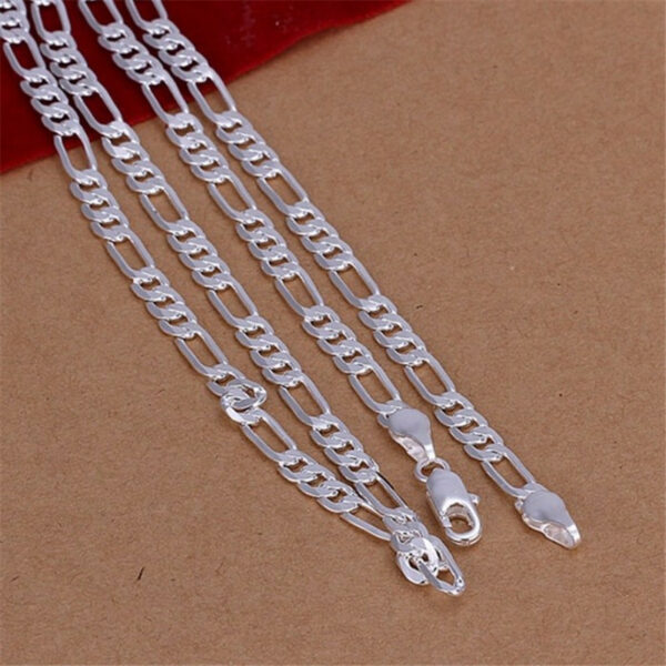 Silver Necklace and Bracelet Set for Men 33005