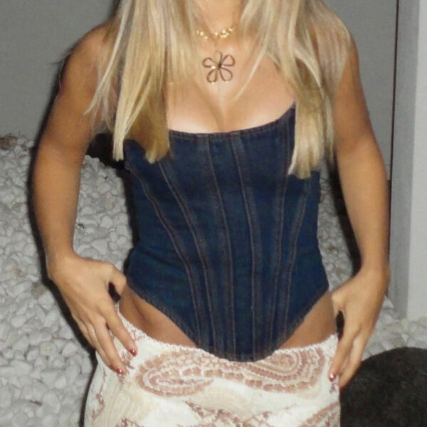 Women's Denim Corset Tank Top 33020