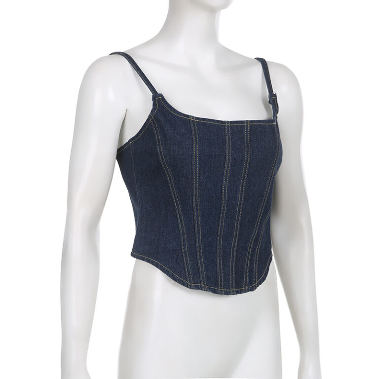 Women's Denim Corset Tank Top 33020