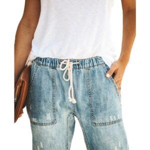 Women's High-Waist Ripped Jeans 30187