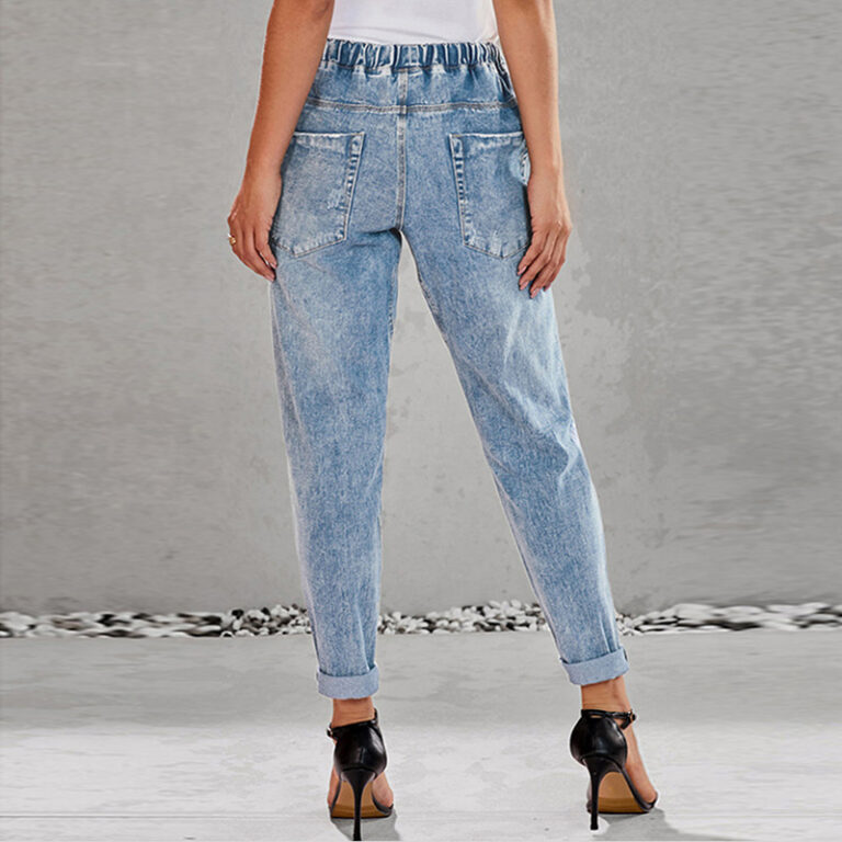Women's High-Waist Ripped Jeans 30187