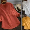 Casual button-down shirt for women made of linen | Linen shirt for women | Free Shipping