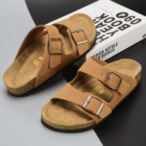 Comfortable Dual-Strap Birkenstock Style Men's Sandals – Versatile & Stylish