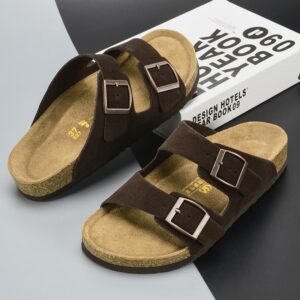 Comfortable Dual-Strap Birkenstock Style Men's Sandals – Versatile & Stylish