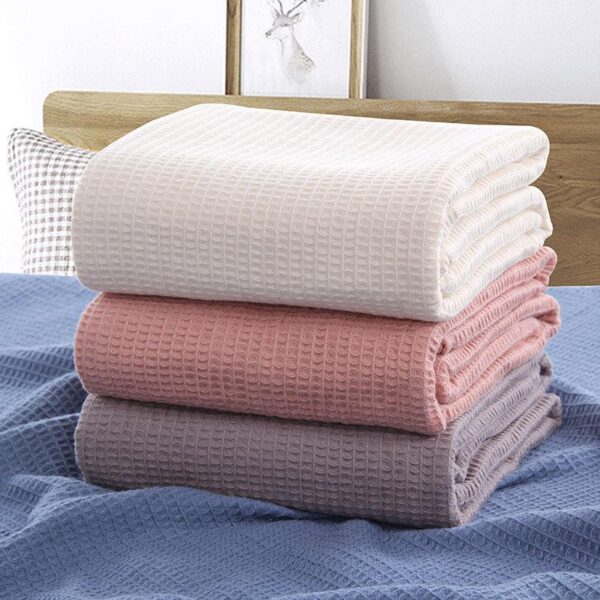 Luxurious Cotton Waffle Blanket – Comfortable, Breathable, and Stylish (150x200cm)