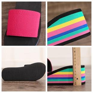 Vibrant Rainbow Platform Flip-Flops – Summer Women's Sandals